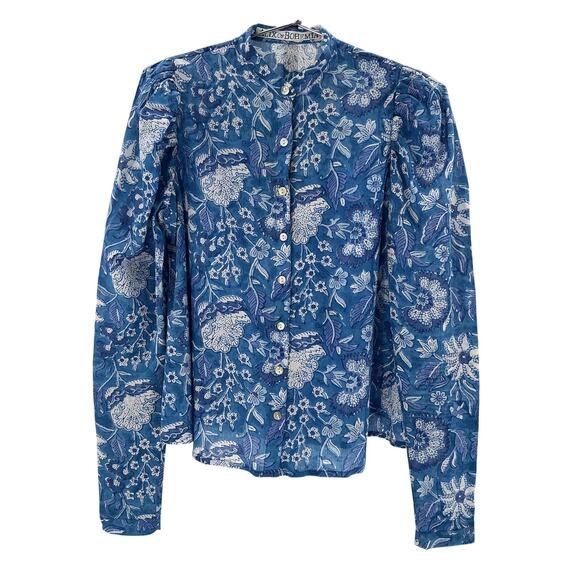 Alix Of Bohemia 'Annabel' Blue Cotton Lupine Shirt Size XS - Picture 2 of 4